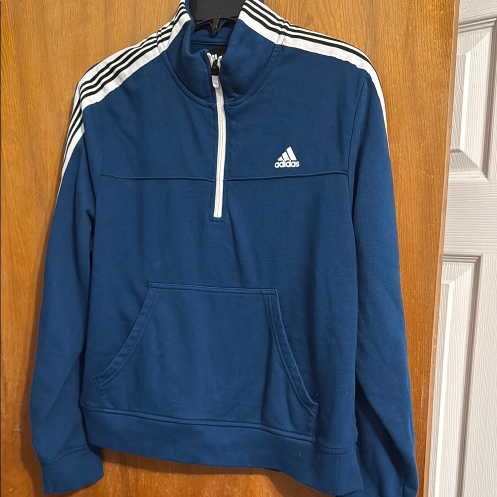 Adidas women’s greenish Blue Half-Zip